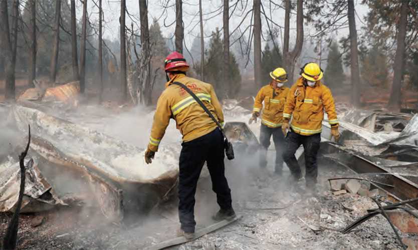 The Camp Fire in aradise, California, n November 2018, as one of several ecent wildfires that aused significant losses to insurers.