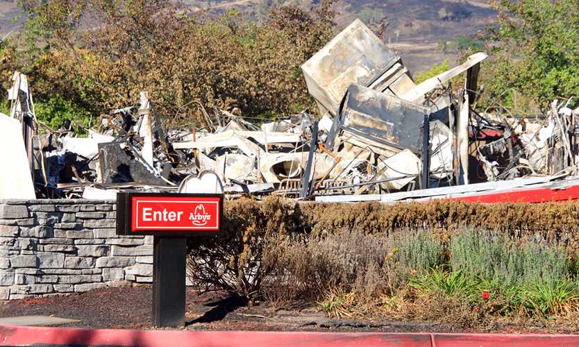 Wildfire damaga in Santa Rosa, California