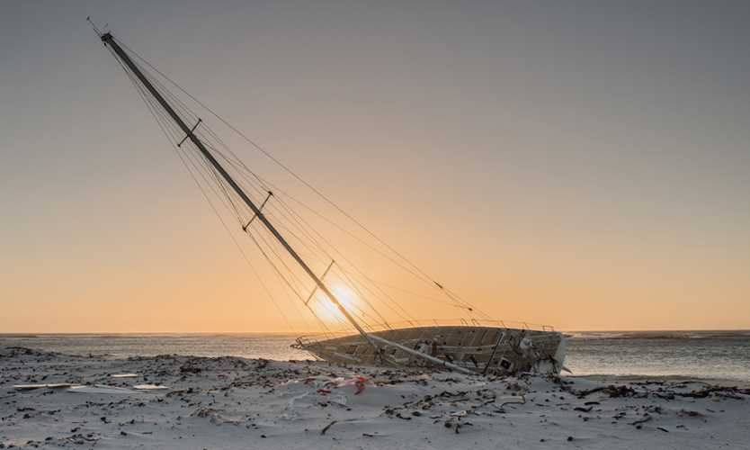 Yacht run aground