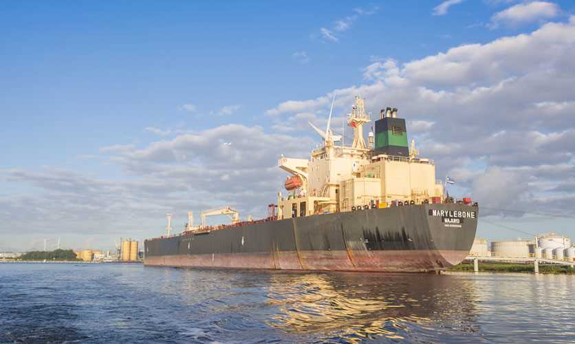 Tanker moored at a BP terminal in Holland