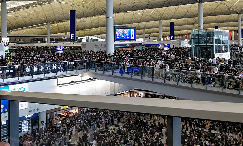 Protesters occupy Hong Kong International Airport.