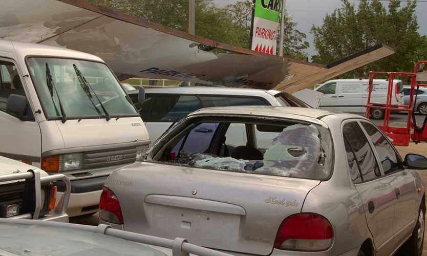 Hail damage to cars in Australia