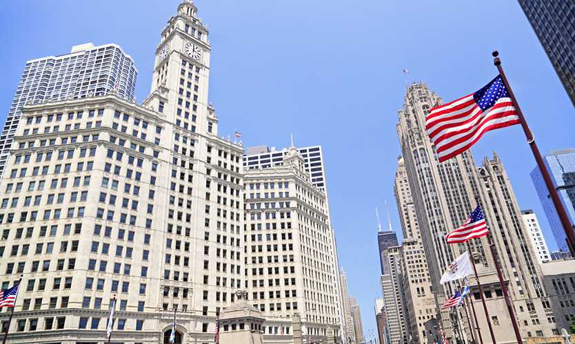 Chicago skyline giving the green light in safety observation