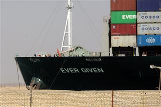 Suez Canal blames ship’s grounding on speed, rudder