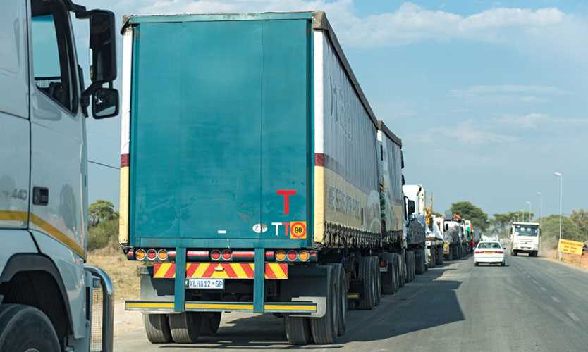 Trucks on highway