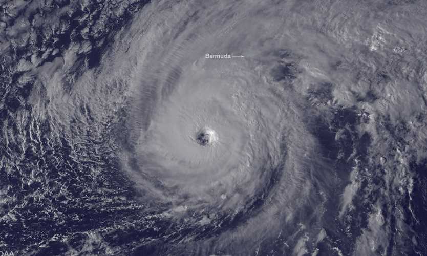 Hurricane Nicole over Bermuda